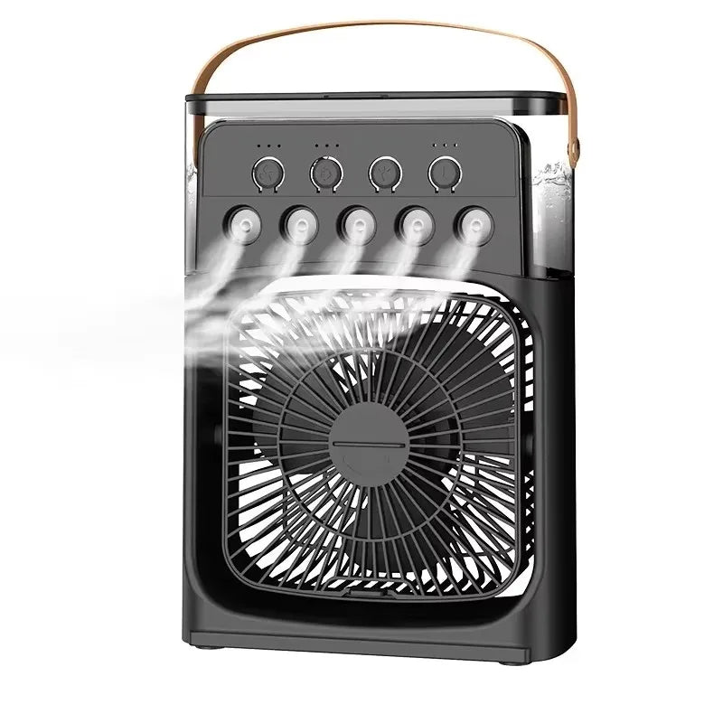 Ventilateur Électrique 3-en-1 : Veilleuse LED, Humidificateur et Diffuseur de Brume