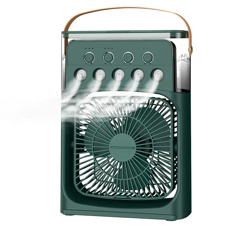 Ventilateur Électrique 3-en-1 : Veilleuse LED, Humidificateur et Diffuseur de Brume