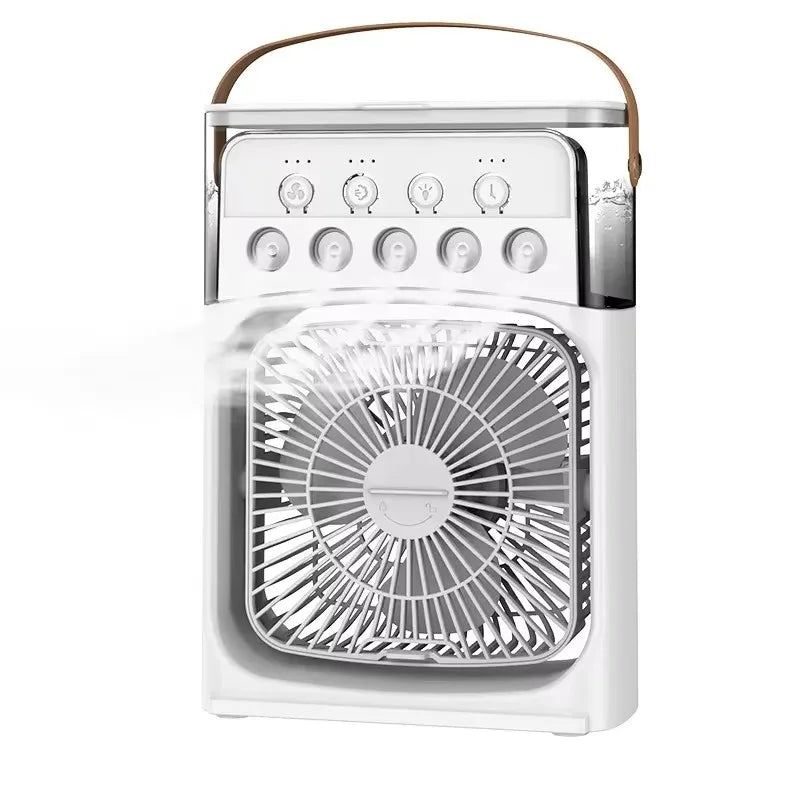 Ventilateur Électrique 3-en-1 : Veilleuse LED, Humidificateur et Diffuseur de Brume