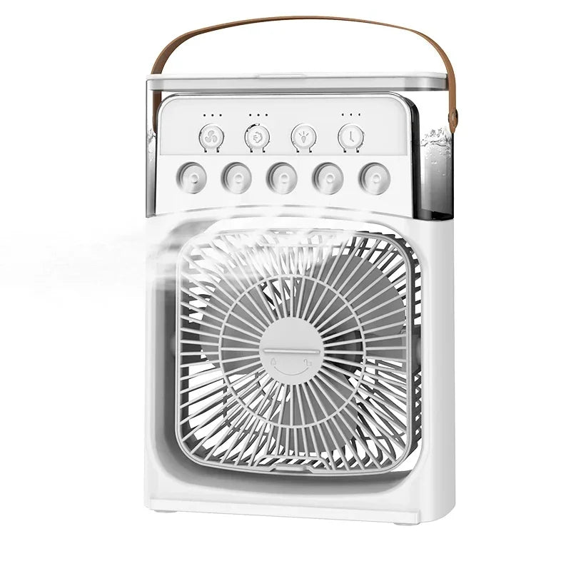 Ventilateur Électrique 3-en-1 : Veilleuse LED, Humidificateur et Diffuseur de Brume