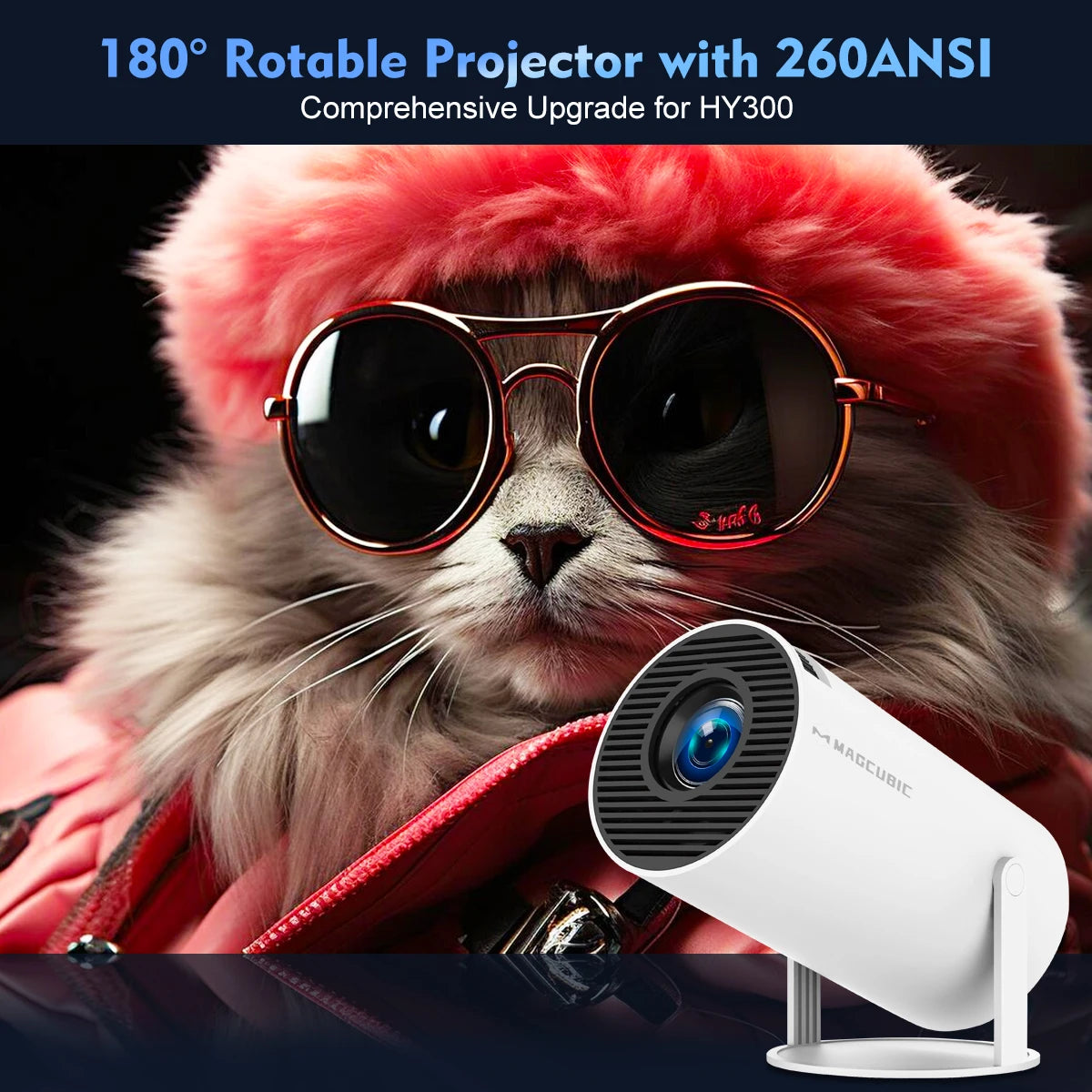 Magcubic Projector HY300 PRO 4K : Expérience Cinéma à Domicile avec WiFi 6 et Bluetooth 5.0
