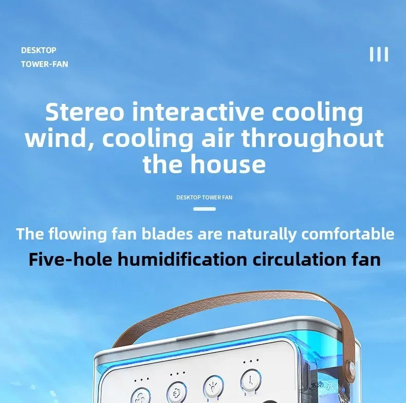 Ventilateur Électrique 3-en-1 : Veilleuse LED, Humidificateur et Diffuseur de Brume