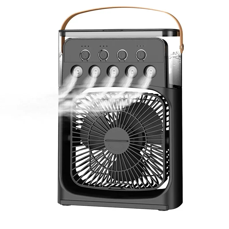 Ventilateur Électrique 3-en-1 : Veilleuse LED, Humidificateur et Diffuseur de Brume